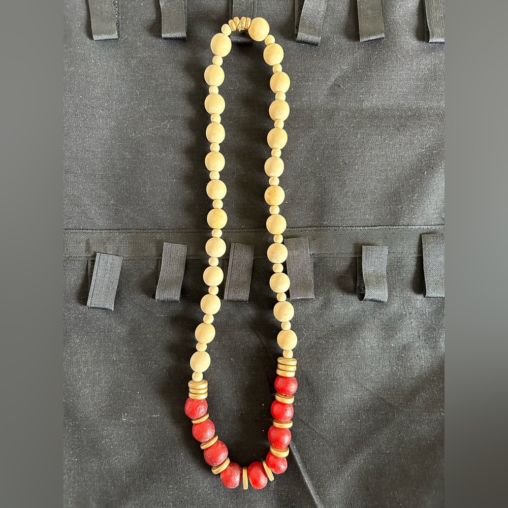 Oversized Wooden Bead Necklace
